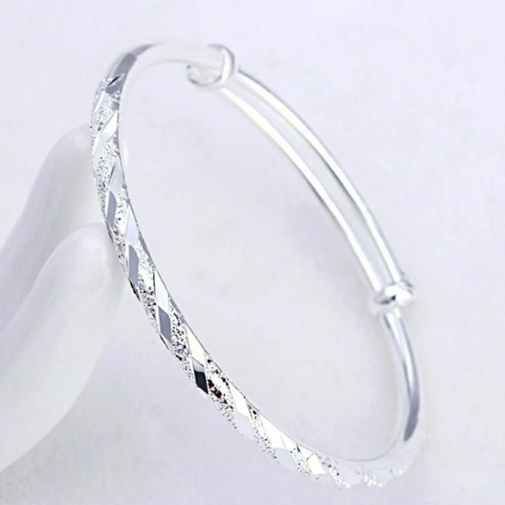 NEW S925 Handmade Diamond Cut Adjustable Bracelet - Picture 7 of 13